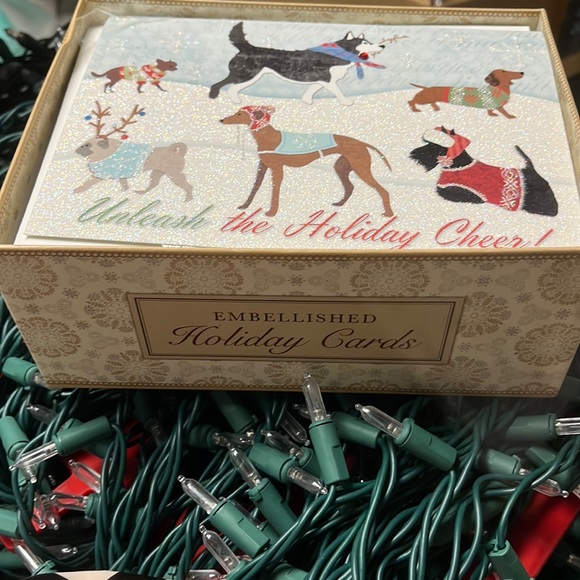 15 Holiday Boxed Cards & Envelopes Embellished Dog Theme - Picture 2 of 3